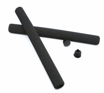Грипсы VELO VLG-130A, 20х5х300мм, неопрен, с заглушками, чёрные