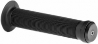 Грипсы VELO VLG-411-1A, 130мм, Kraton, поверхность Anti Slip, с фланцами, с заглушками VLP-15-7, чёрные