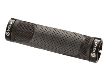 Грипсы VELO VLG-776-AD3-L2G2, 130мм, пластик/Kraton/гель, поверхность "Diamond", двусторонние, с 2 ал.грипстопами G2 Lock, вентилируемые, с заглушками VLP-69-1