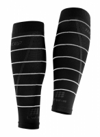 Женские спортивные компрессионные гетры CEP Calf Sleeves со светоотражателями / Черный C303RW-5