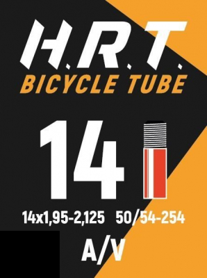 Камера велосипедная H.R.T. 14"х1.95"-2.125", автониппель, черный