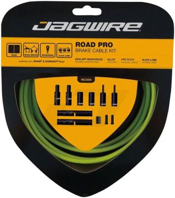 Набор рубашек и тросиков тормоза JAGWIRE Road Pro Brake Kit Organic Green