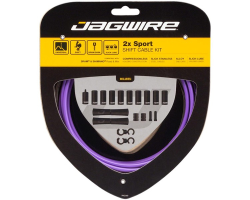 Набор рубашек и тросиков переключения JAGWIRE Sport Shift Kit 2X Purple