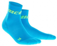Мужские ультралегкие спортивные компрессионные носки  CEP Ultralight Short Socks / Голубой-Зеленый