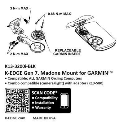 Крепление K-EDGE Garmin I.H.S. Madone/Emomda Gen. 7 Mount Black