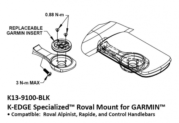 Крепление K-EDGE Garmin Roval Mount Black