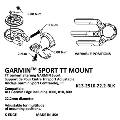 Крепление K-EDGE Garmin Sport TT Mount Black Anodize
