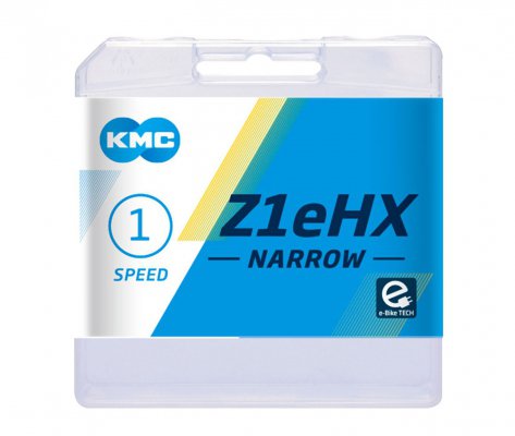 Цепь  KMC Z1EHX-NARROW, 1 ск., 1/2x3/32"х112, серебристая, в торг.уп.