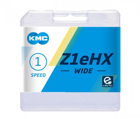 Цепь  KMC Z1EHX-WIDE, 1 ск., 1/2x1/8"х112, серебристая, в торг.уп.