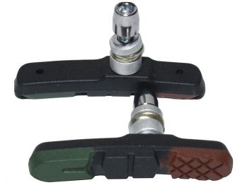 Колодки BARADINE тормозные MTB-960V для V-brake резьбовые, 72мм, трёхцветные, компаунд стандарта EN, в торг.уп.
