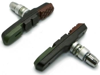Колодки ZEIT торм. Z-629 для V-brake, резьбовые, 72 мм, чёр./коричн./зел., совместимость: Shimano XTR/XT, блистер
