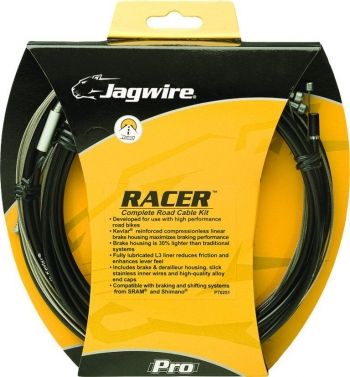 Комплект тросов JAGWIRE  с оплетками Racer для шоссейного в-да, чёрный