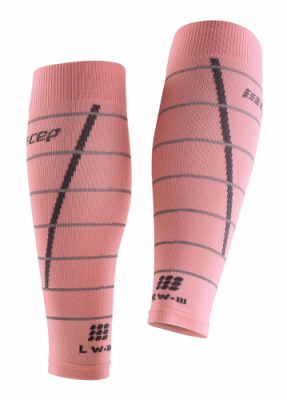 Женские спортивные компрессионные гетры CEP Calf Sleeves со светоотражателями / Розовый