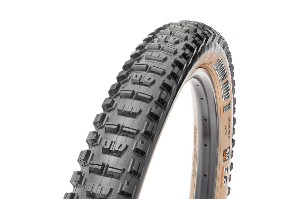 Велопокрышка Maxxis Minion DHR II – EXO TR Tanwall Dual WT, складной корд, 61-622 (29x2.40WT), черная с бежевой боковиной
