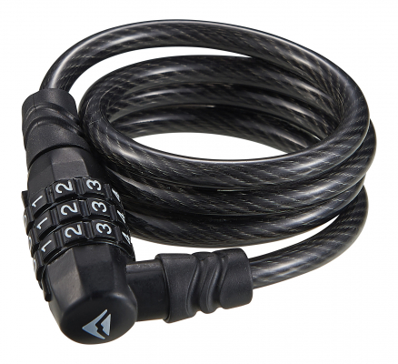 Замок противоугонный Merida 3 Digits Combination Cable Lock 90см*8мм, 220гр. Black/White