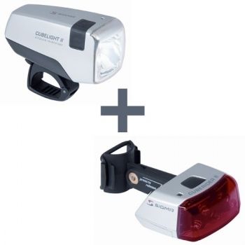 Набор Sigma фара пер. Cubelight II + фонарь зад. Cuberider II + аккумуляторы