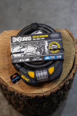 Велозамок тросовый OnGuard Doberman GLO  2022 185см x 12мм