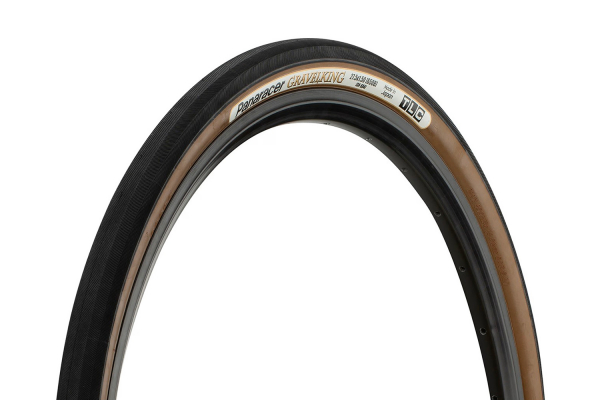 Велопокрышка Panaracer Gravelking TLC, складной корд, 38-584 (27.5×1.50/650Bx38), Tubeless Compatible, черная с коричневой боковиной