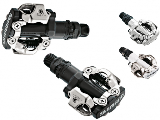 Педали SHIMANO велосипедные  замковые MTB серо-черные EPDM520L 2-3040