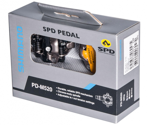 Педали SHIMANO велосипедные  замковые MTB серо-черные EPDM520L 2-3040