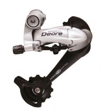Переключатель SHIMANO задний RD-M593-SGS DEORE, 10 скоростей, обычная тяга, низкий профиль Shadow, серебристый, без уп.