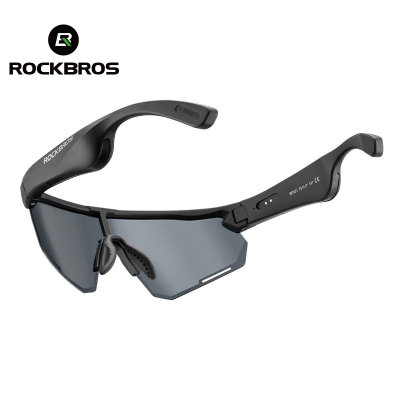 Очки велосипедные Rockbros черные с bluetooth гарнитурой