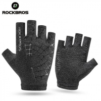 Велоперчатки Rockbros Ice Silk серые. Короткие пальцы