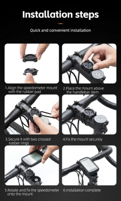 Велокомпьютер Rockbros M1 smart GPS, 25 функций