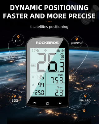 Велокомпьютер Rockbros M1 smart GPS, 25 функций
