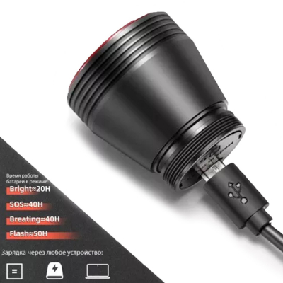 Фонарь задний Rockbros Q5, двойной универсальный крепеж, датчик сна и торможения USB