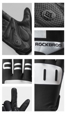 Велоперчатки Rockbros Reflective. Кожаные со светоотражателями