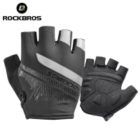 Велоперчатки Rockbros Shanghai черные. Короткие пальцы.