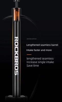 Насос напольный Rockbros стальной с манометром и складной платформой. 160psi.