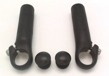 Рога TRANZ X JD-884, алюминиевые, круглые, D:22,2мм, с насечкой, вес 98г, чёрные