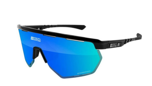 Очки велосипедные Scicon Aerowing Multimirror, Blue +Rain Clear /Black gloss