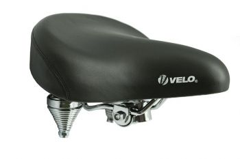 Седло VELO VL-8030 Комфорт. Размер: 269х255мм. Вес: 1068г. Обшивка: PU. Наполнитель: Пена. Система амортизации: Coil Spring. С замком