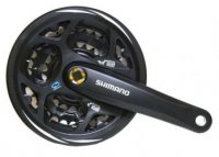 Шатуны SHIMANO FC-M311 ACERA на 7/8 скоростей, 170мм, 48/38/28T, под квадрат, с защитой, черные