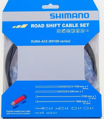 Трос+оплетка переключателя SHIMANO Dura-Ace R9100 Road Shift Cable Set 2100/1800mm / Серый