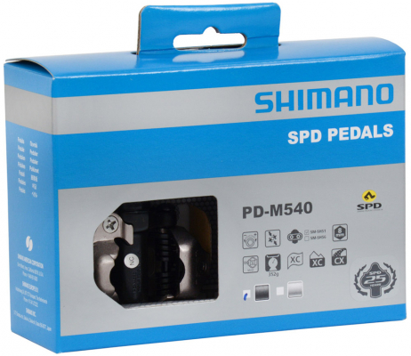 Педали SHIMANO PD-M540, с шипами, черные