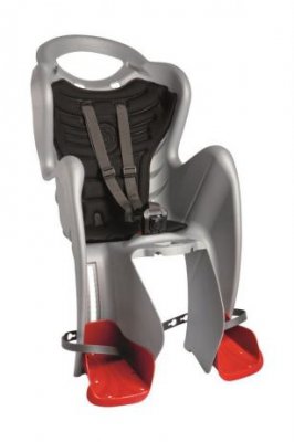 Сидение заднее BELLELLI Mr Fox Clamp, серебряное