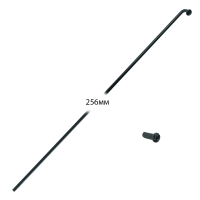Спицы чёрные TBS 2,0мм 14GX256мм с чёрными ниппелями 1/2", 144 шт.
