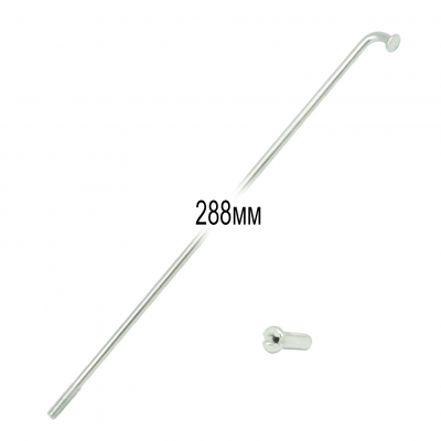 Спицы оцинкованные TBS 2,0мм 14GX288мм с ниппелями 1/2", 144 шт.