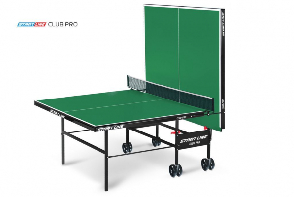Теннисный стол складной для помещений Start Line Club-Pro Indoor (274 х 152.5 х 76 см) с сеткой, зеленый