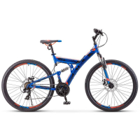 Велосипед Stels Focus MD 27.5 21-sp V010 Синий/Неоновый-красный (2019)