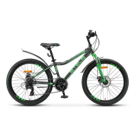 Велосипед Stels Navigator 410 MD 24 21-sp V010 Черный/Зеленый (2019)