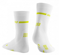 Женские спортивные компрессионные носки CEP Short Socks 3.0 / Белый-Желтый