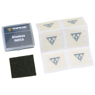Коробка-дисплей с наборами беcклеевых заплаток TOPEAK FlyPaper Glueless Patch Kit