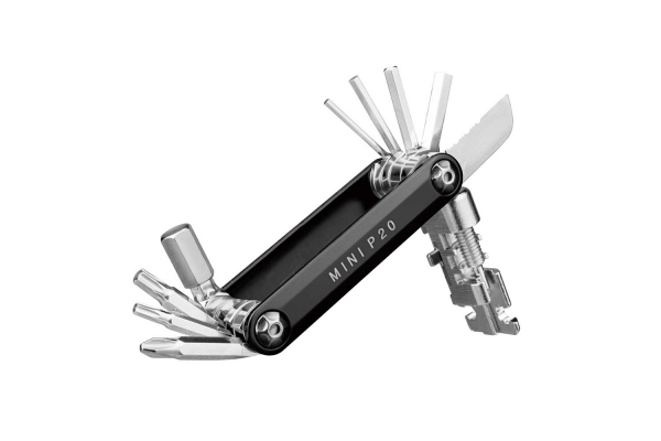 Мультитул складной TOPEAK MINI P20, 20 FUNCTIONS, W/CHAINLINK TOOL, W/BAG, BLACK