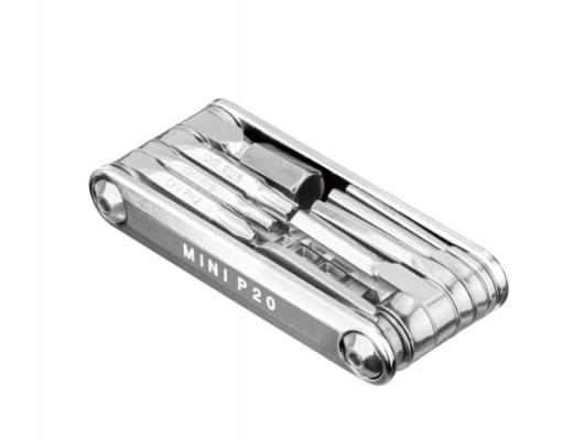 Мультитул TOPEAK MINI P20, 20 предметов, W/CHAINLINK TOOL, с чехлом, SILVER