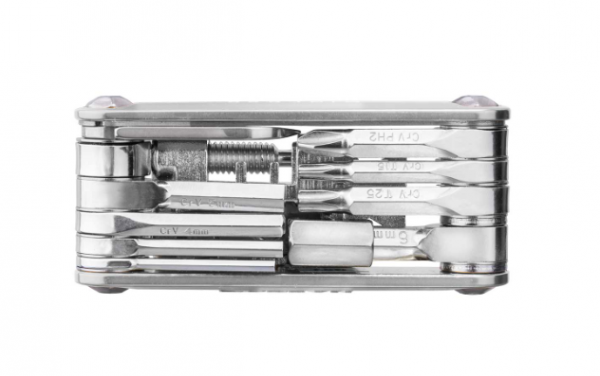 Мультитул TOPEAK MINI P20, 20 предметов, W/CHAINLINK TOOL, с чехлом, SILVER